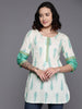Ahalyaa Printed Embroidered Ethnic Tunic - Distacart