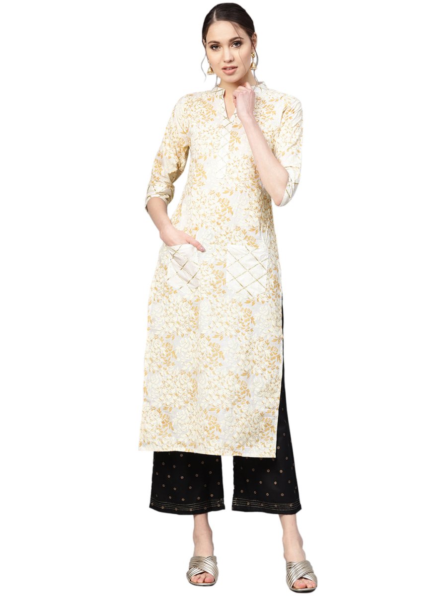 Ahalyaa Women's Straight Cotton Kurta