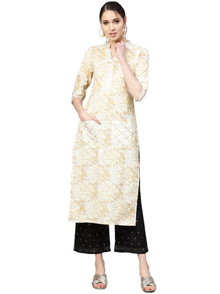 Ahalyaa Women's Straight Cotton Kurta
