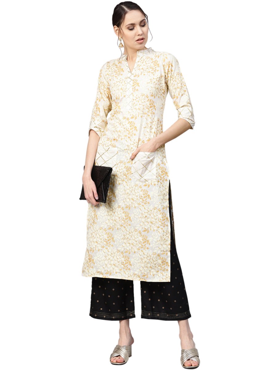 Ahalyaa Women's Straight Cotton Kurta