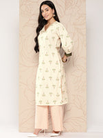 Thumbnail for Ahalyaa Women Floral Printed Gotta Patti Crepe Kurta - Distacart