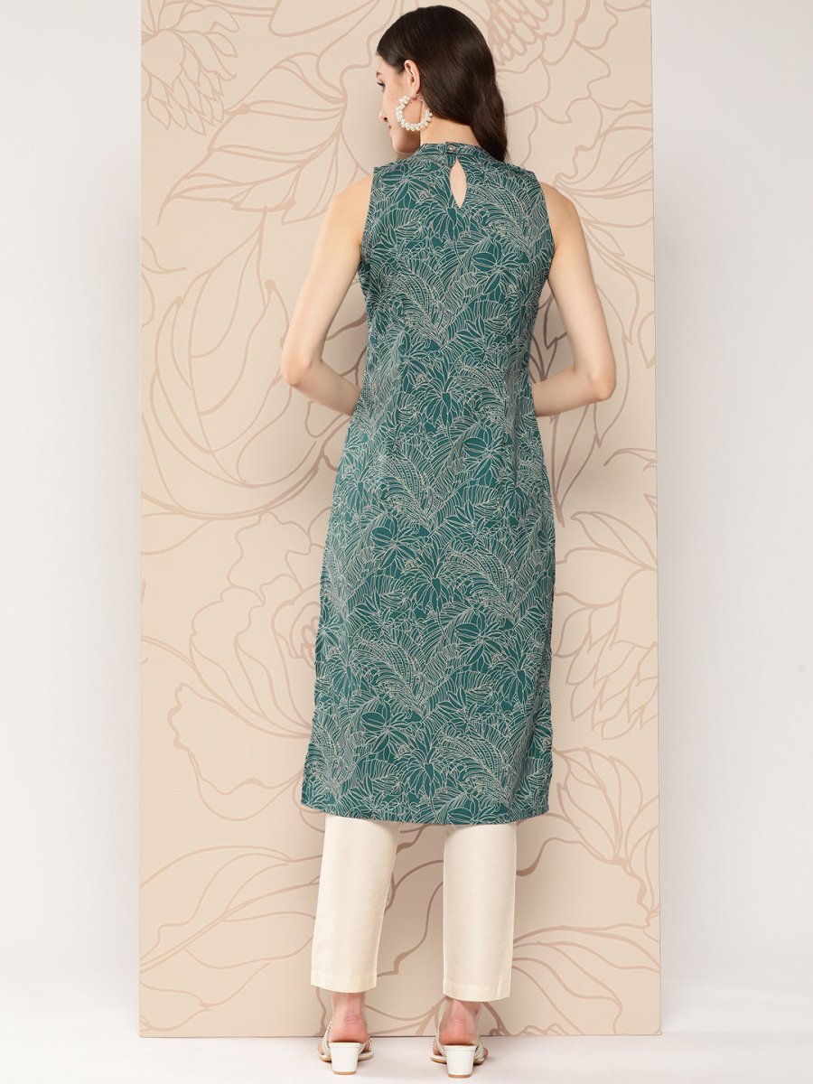 Ahalyaa Women Floral Printed Gotta Patti Crepe Kurta - Distacart