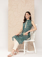 Thumbnail for Ahalyaa Women Floral Printed Gotta Patti Crepe Kurta - Distacart