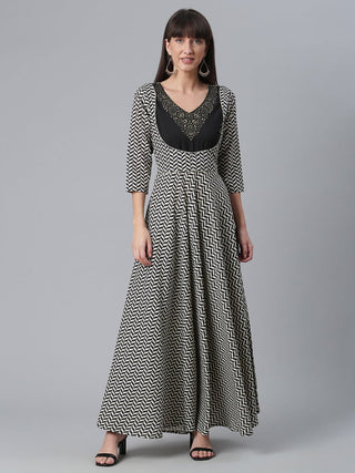 Ahalyaa Crepe Black Digital Printed Kurti