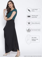 Thumbnail for Ahalyaa Women Black & Green Colourblocked A-Line Kurta - Distacart