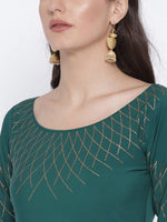 Thumbnail for Ahalyaa Women Green Solid Beautiful Maxi Dress