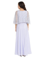 Thumbnail for Ahalyaa Women Blue & Silver Printed Maxi Dress