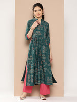 Thumbnail for Ahalyaa Women Floral Printed Floral Crepe Kurta - Distacart