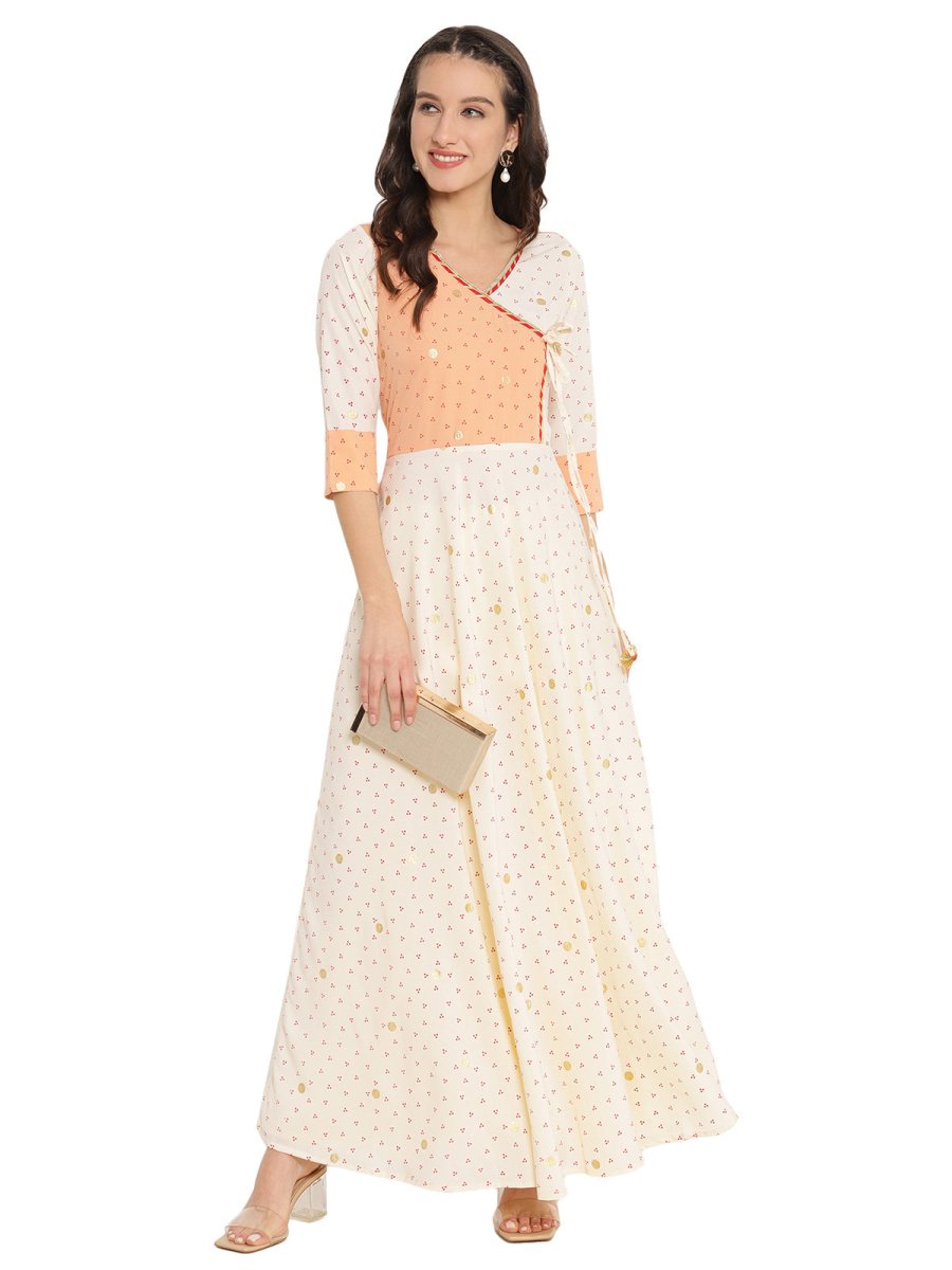 Ahalyaa Angrakha Printed Long Kurta