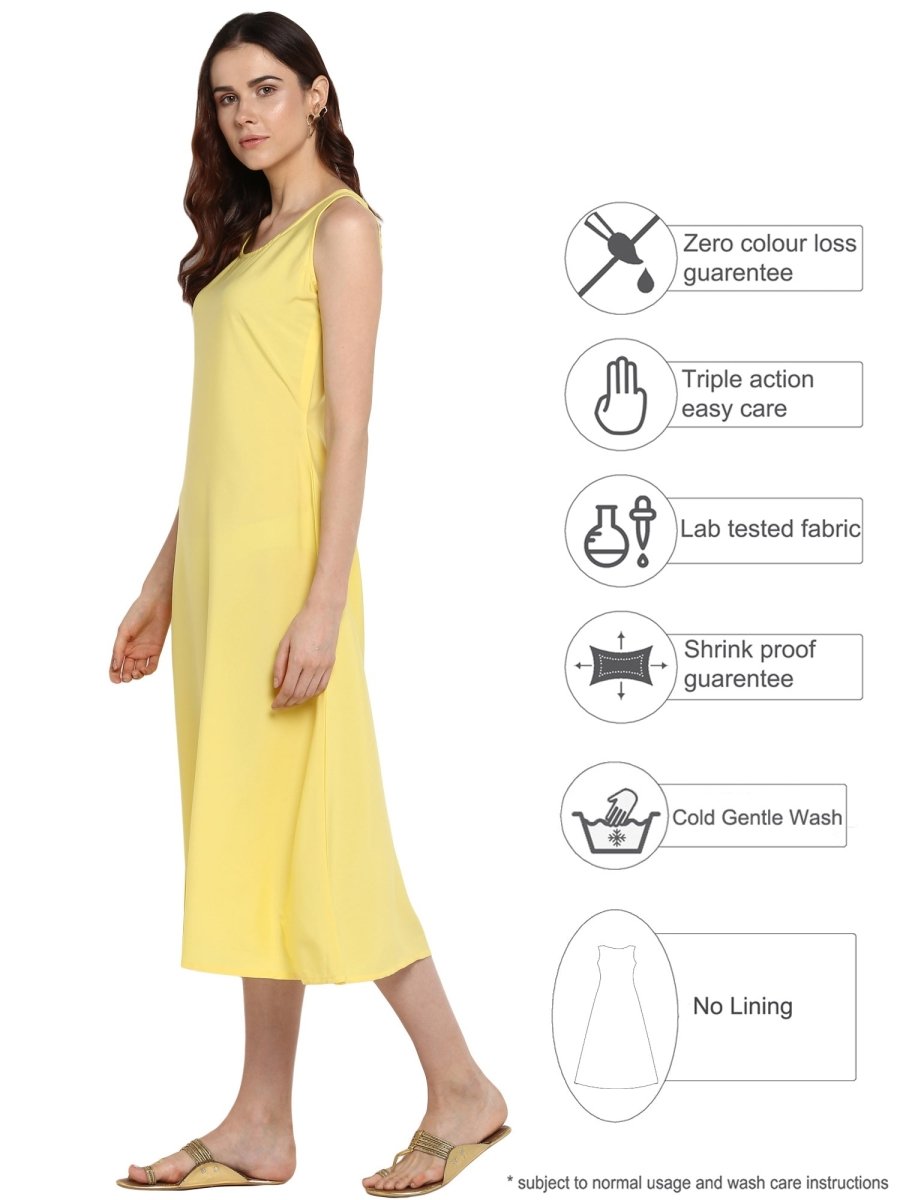 Ahalyaa Women Yellow Solid A-Line Dress - Distacart