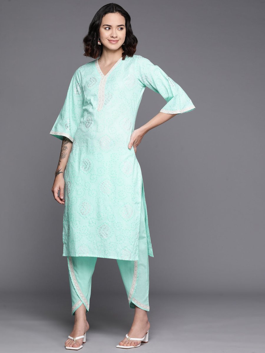 Ahalyaa Bandhani Printed Regular Pure Cotton Kurta With Dhoti Pants - Distacart
