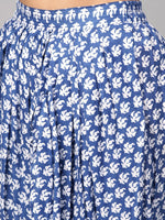 Thumbnail for Ahalyaa Women Blue & White Printed Kurti with Dhoti Pants - Distacart