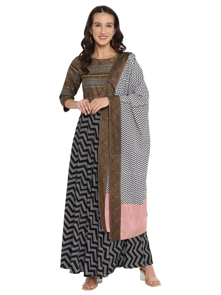 Ahalyaa Printed Kurta With Dupatta