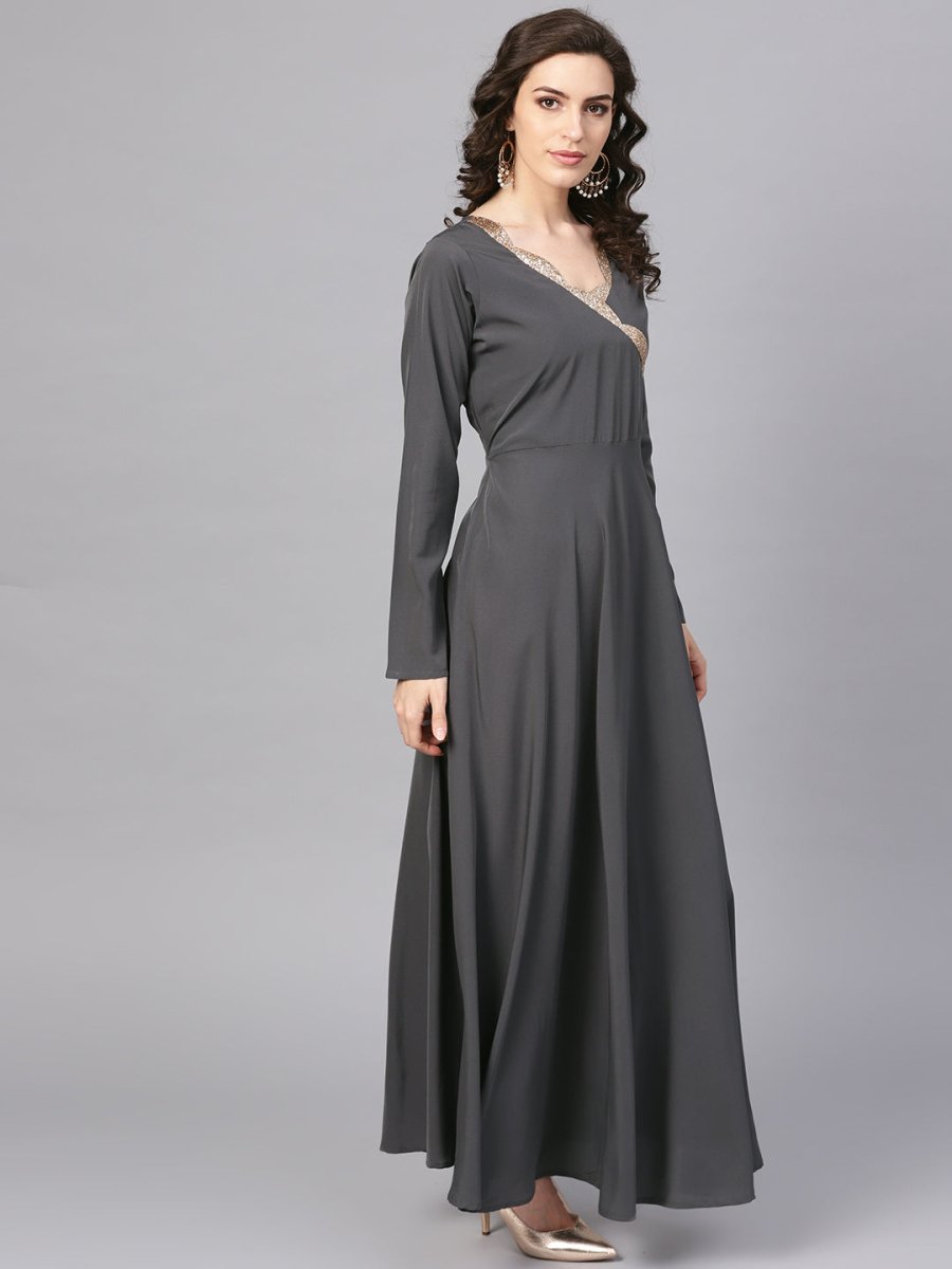 Ahalyaa Women's Black A-Line Kurta Set