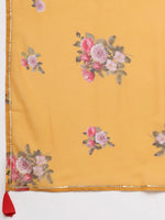 Thumbnail for Ahalyaa Women Red Mustard Yellow Solid Angrakha A-Line Dress with Dupatta - Distacart