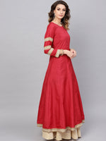 Thumbnail for Ahalyaa Women Red Solid Anarkali Kurta With Dupatta
