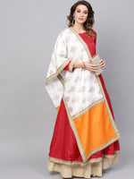 Thumbnail for Ahalyaa Women Red Solid Anarkali Kurta With Dupatta
