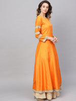 Thumbnail for Ahalyaa Solid Pleated Kurta with Dupatta