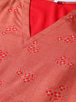 Thumbnail for Ahalyaa Women Red & Golden Printed A-Line Kurta with Dupatta