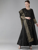 Thumbnail for Ahalyaa Women Solid Kurta with Dupatta Set