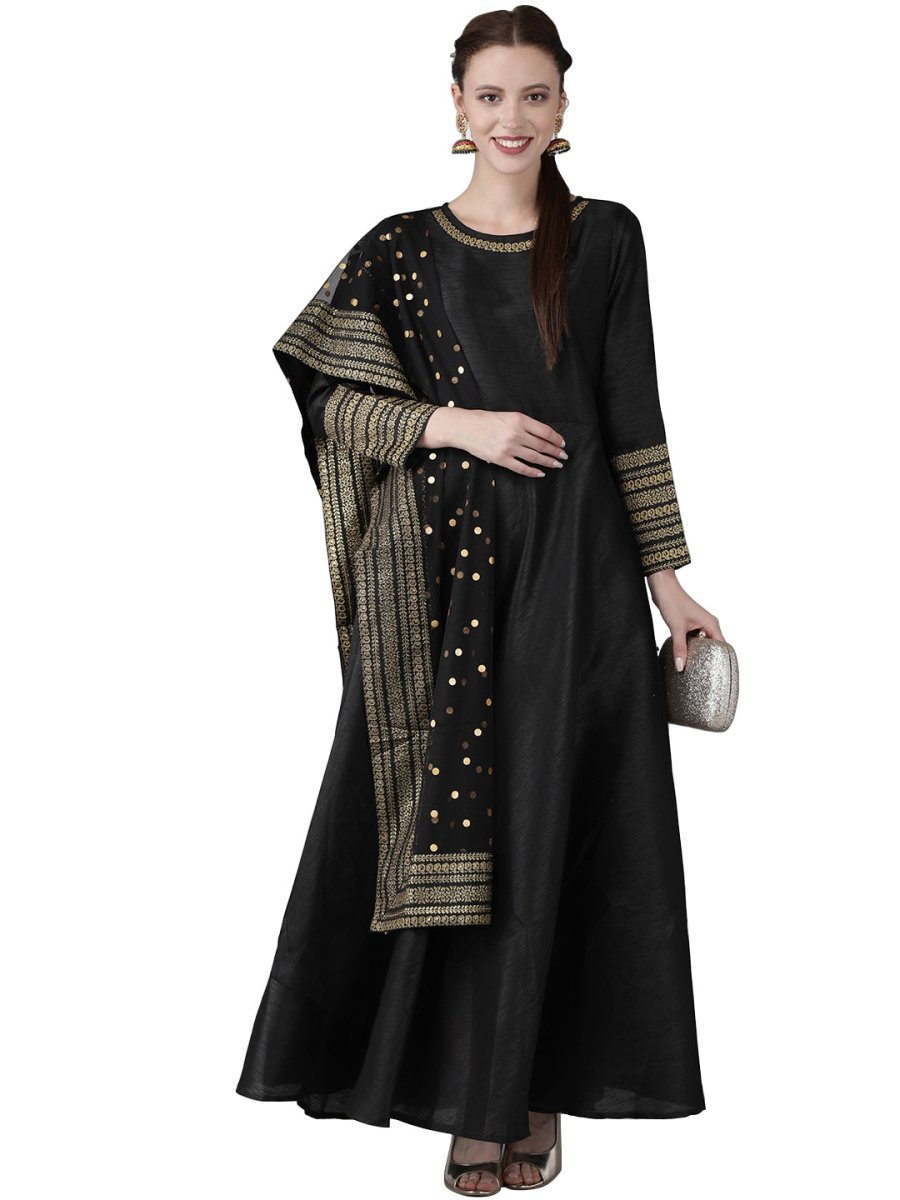 Ahalyaa Women Solid Kurta with Dupatta Set