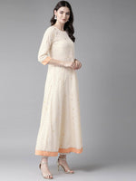 Thumbnail for Ahalyaa Cream Kurta with Dupatta Set