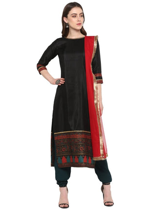 Ahalyaa Women Black & Red Kurta Set