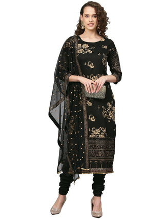 Ahalyaa Black Printed Kurta Set For Women's