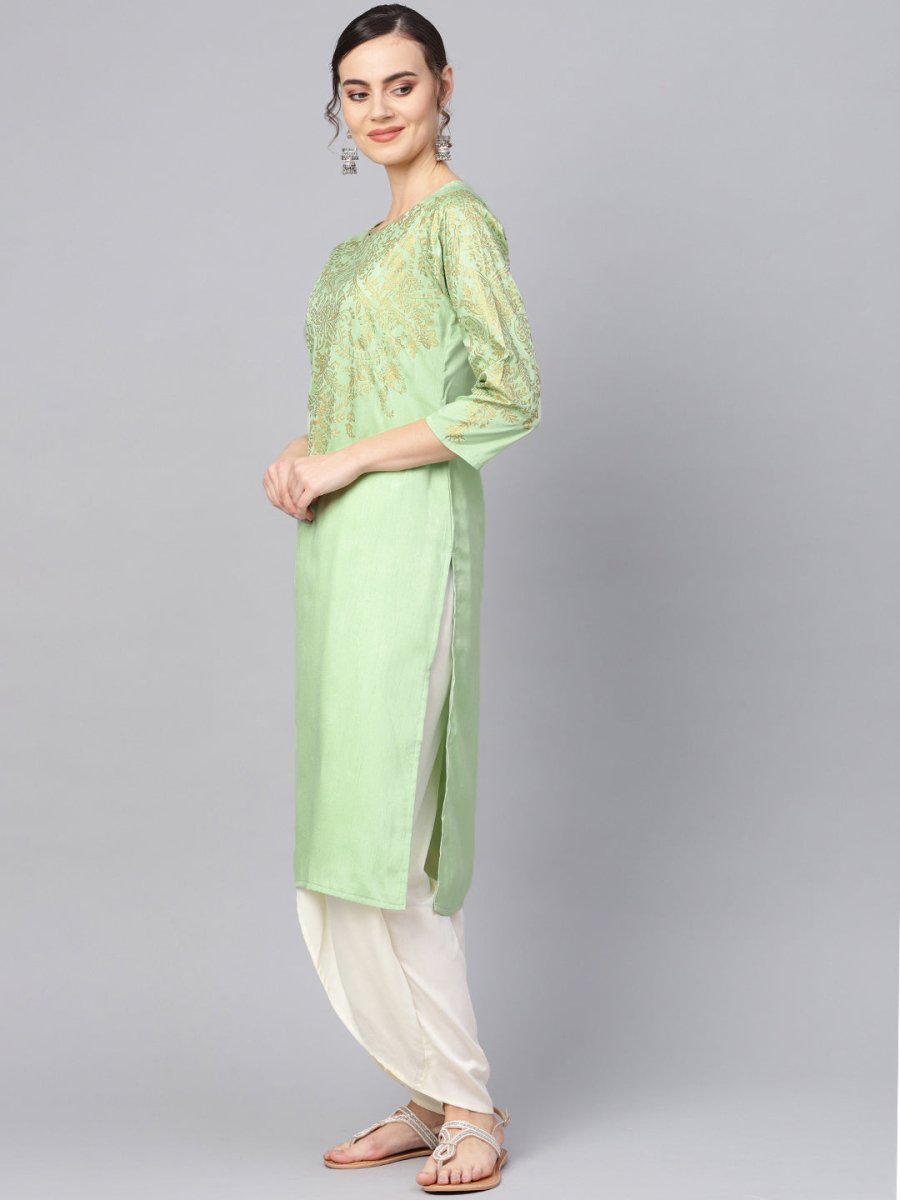 Ahalyaa Women Printed Straight Kurta Set