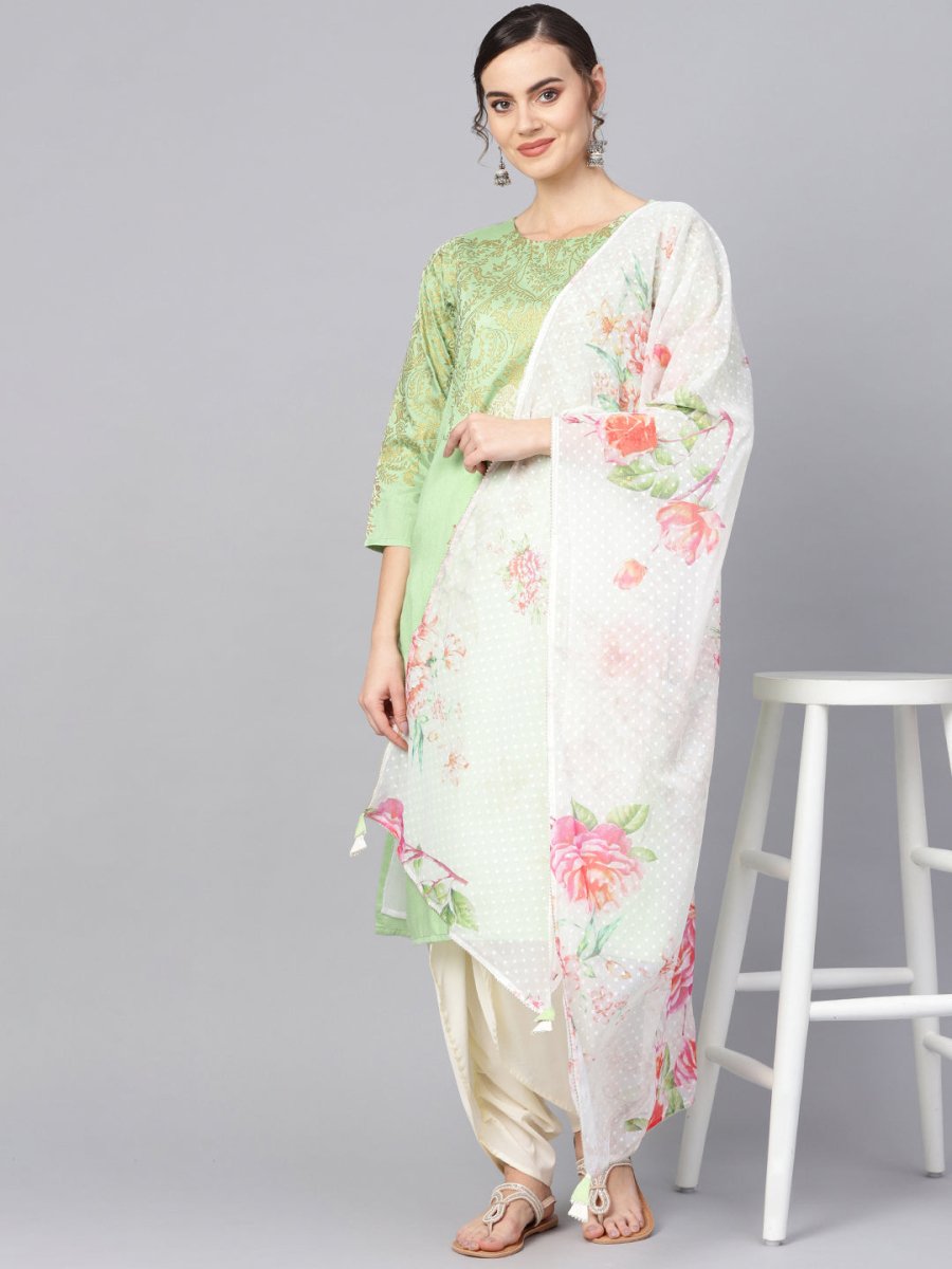 Ahalyaa Women Printed Straight Kurta Set