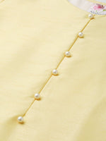 Thumbnail for Ahalyaa Women Yellow & Pink Solid Kurta with Trousers & Floral Dupatta