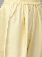 Thumbnail for Ahalyaa Women Yellow & Pink Solid Kurta with Trousers & Floral Dupatta