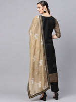 Thumbnail for Ahalyaa Black Solid Kurta with Trousers & Dupatta