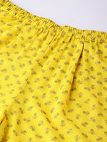 Thumbnail for Ahalyaa Women Yellow & Pink Printed Kurta with Palazzos & Dupatta