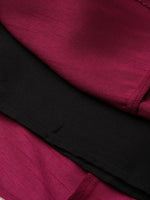 Thumbnail for Ahalyaa Women Magenta & Grey Solid Anarkali Kurta with Palazzos & Floral Dupatta
