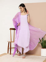 Thumbnail for Ahalyaa Women Lavender Gotta Patti Kurta with Palazzos & With Dupatta - Distacart