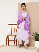 Thumbnail for Ahalyaa Women Lavender Gotta Patti Kurta with Palazzos & With Dupatta - Distacart
