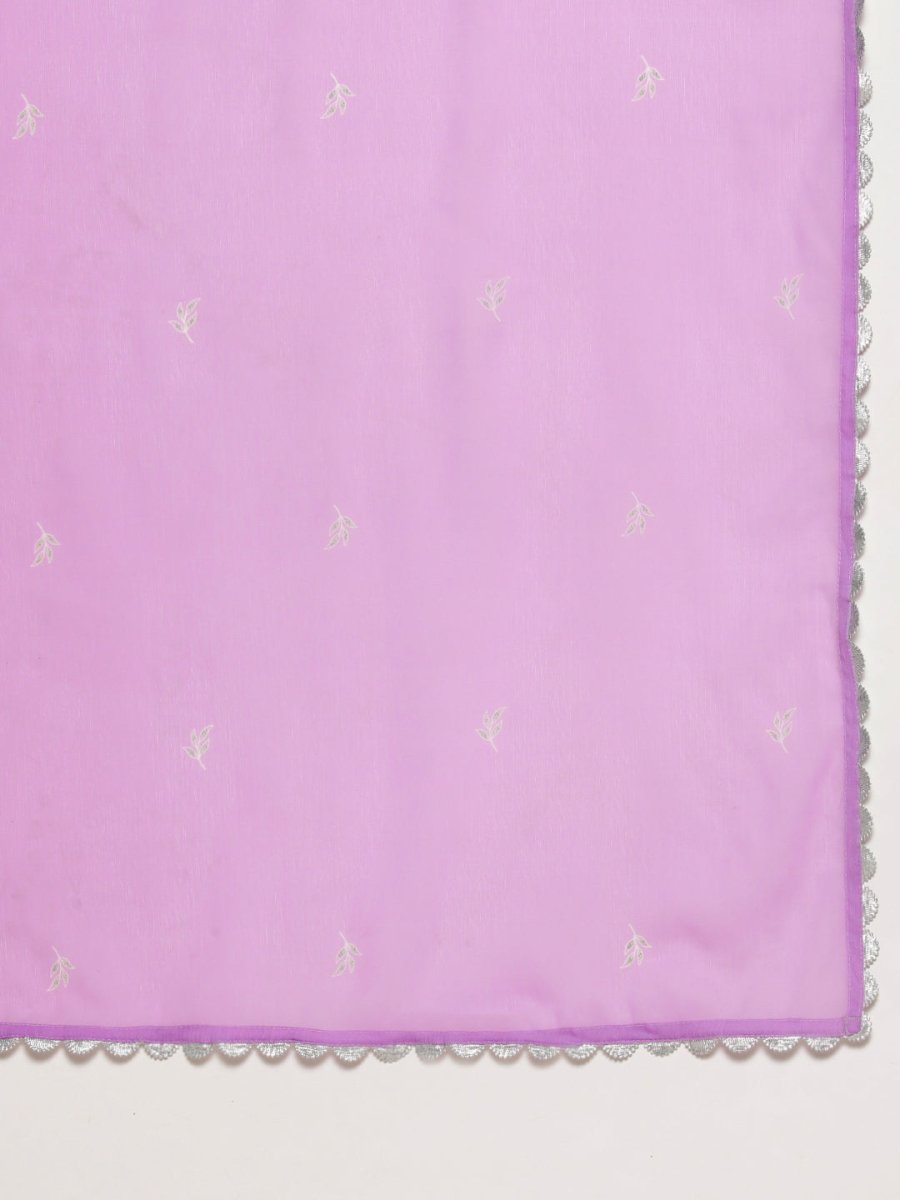 Ahalyaa Women Lavender Gotta Patti Kurta with Palazzos & With Dupatta - Distacart