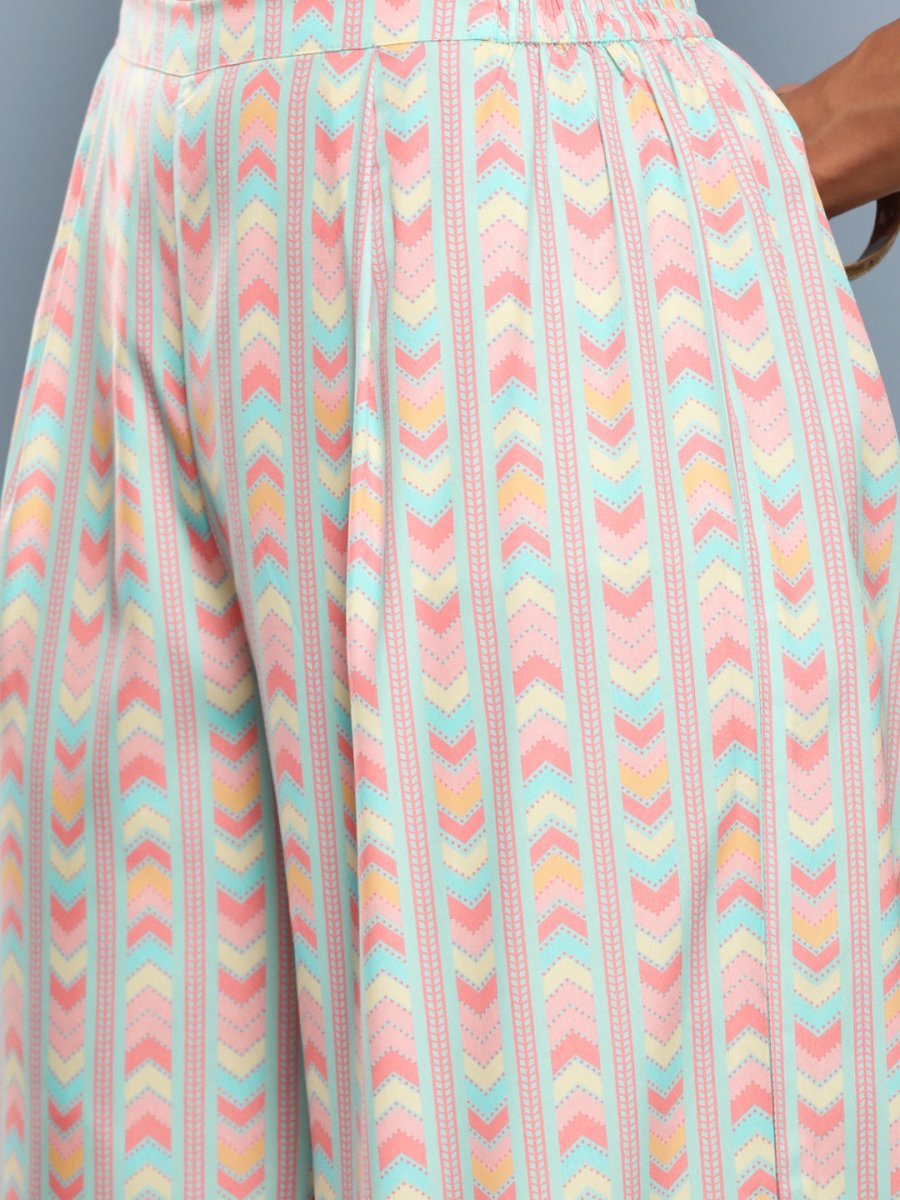 Ahalyaa Women Blue Floral Printed Gotta Patti Kurta with Palazzos & With Dupatta - Distacart