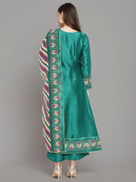 Thumbnail for Ahalyaa Women Sea Green Printed Gotta Patti Kurti with Palazzos & Dupatta - Distacart