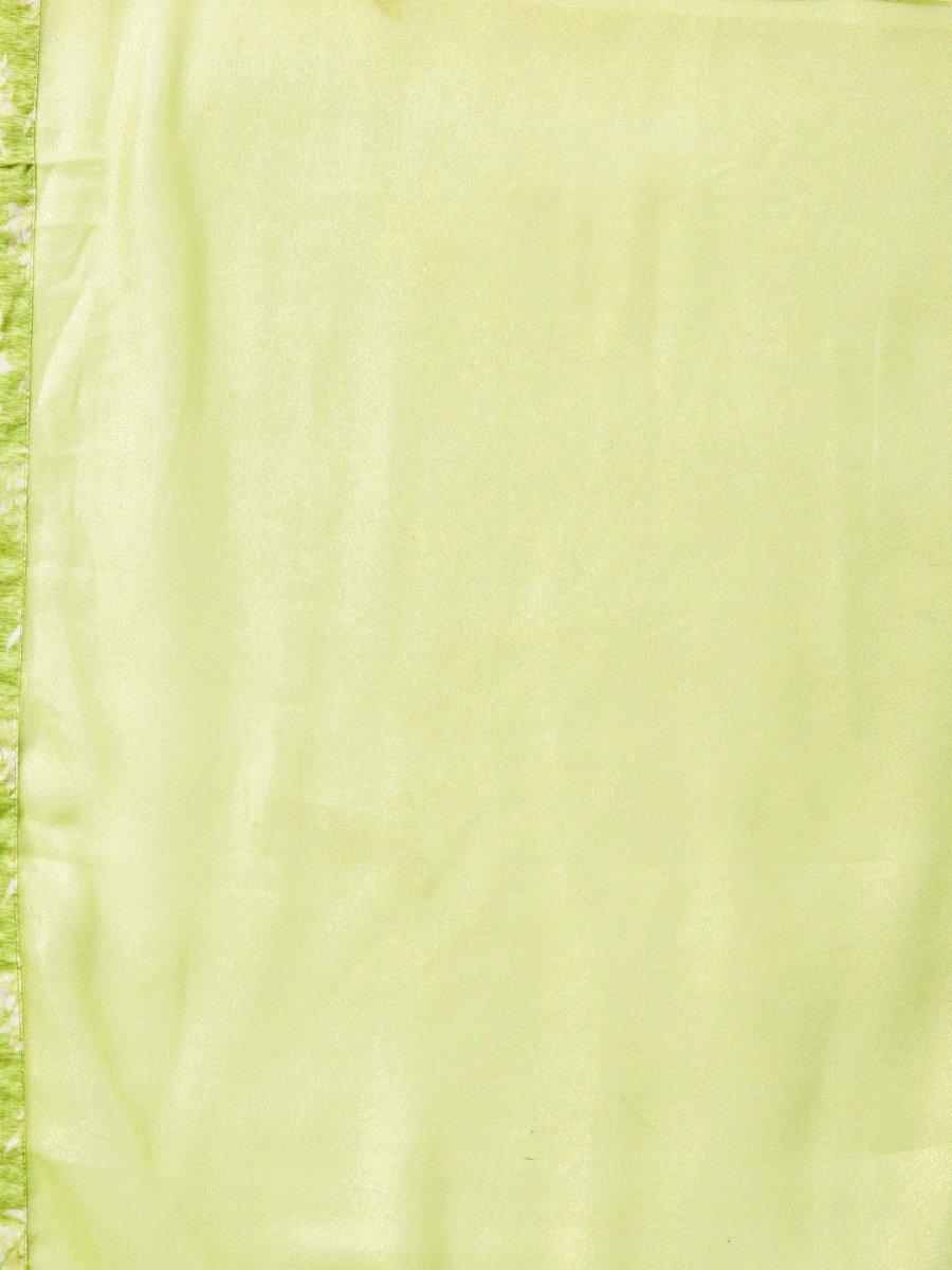 Ahalyaa Women Green & White Printed Kurta with Palazzos & Dupatta