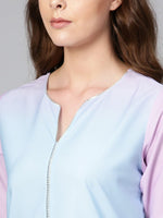 Thumbnail for Ahalyaa Women Blue & Off-White Dyed Kurta with Palazzos & Dupatta