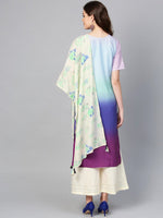 Thumbnail for Ahalyaa Women Blue & Off-White Dyed Kurta with Palazzos & Dupatta