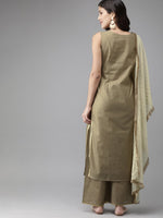 Thumbnail for Ahalyaa Women Gold Beige Kurta Set
