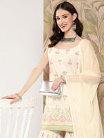 Thumbnail for Ahalyaa Women Floral Printed Regular Kurti with Sharara & With Dupatta - Distacart