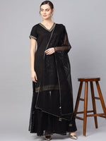 Thumbnail for Ahalyaa Solid Black Kurta with Sharara Set