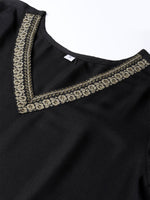 Thumbnail for Ahalyaa Solid Black Kurta with Sharara Set