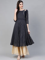 Thumbnail for Ahalyaa Women Navy-Blue Printed Straight Kurta