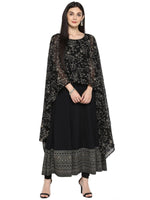 Thumbnail for Ahalyaa Women Black Printed Anarkali Beautiful Kurta