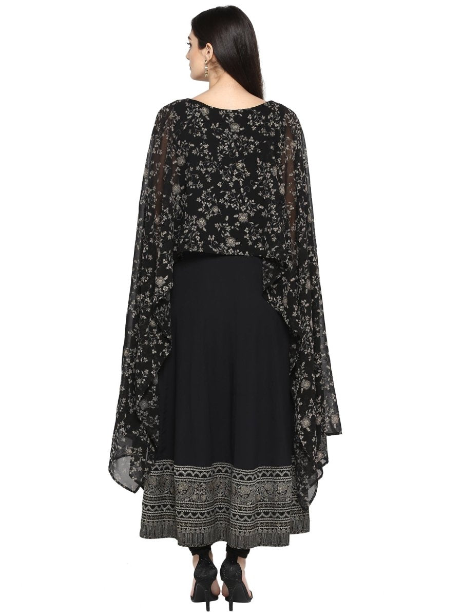 Ahalyaa Women Black Printed Anarkali Beautiful Kurta
